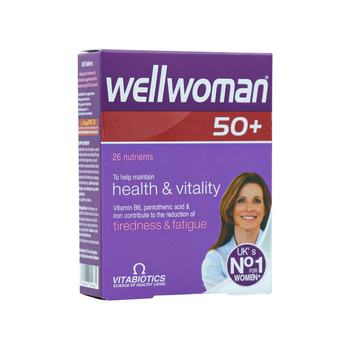 قرص ولوومن  مناسب بالای 50 سال بسته 30 عددی Vitabiotics 50 Wellwoman 30 Tablets