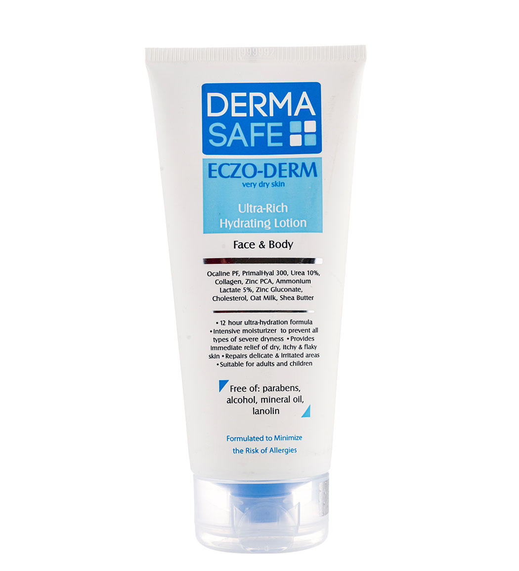 لوسیون مرطوب کننده صورت و بدن مناسب پوست های بسیار خشک 200میل Derma Safe Hydrating Lotion For Very Dry Skin 200ml