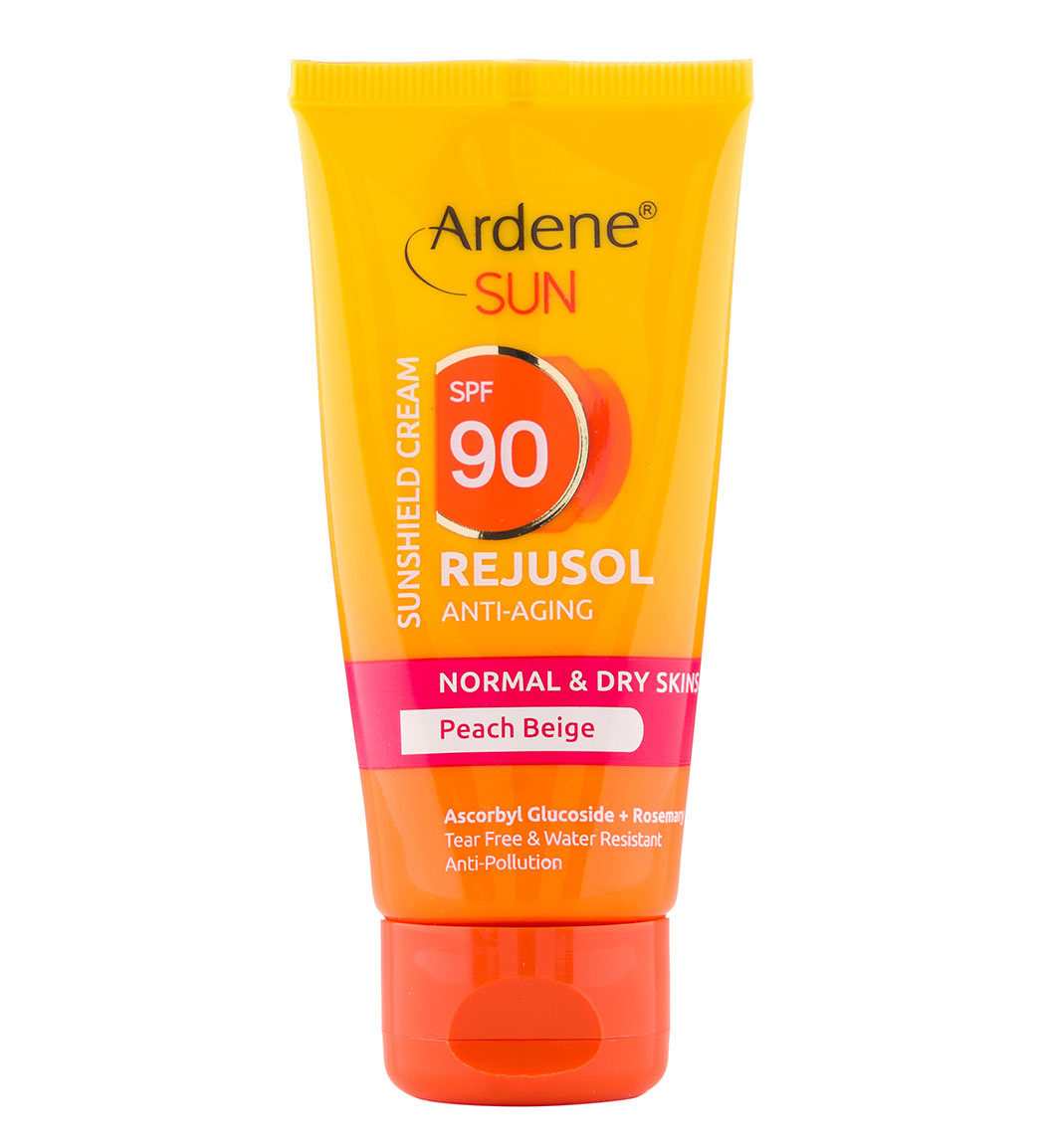 ضد آفتاب رنگی ضد چروک اس پی اف 90 رجوسل آردن سان مناسب پوست معمولی و حساس Ardene Ardene Sun Rejusol Spf90 Anti Aging Sunshield Cream