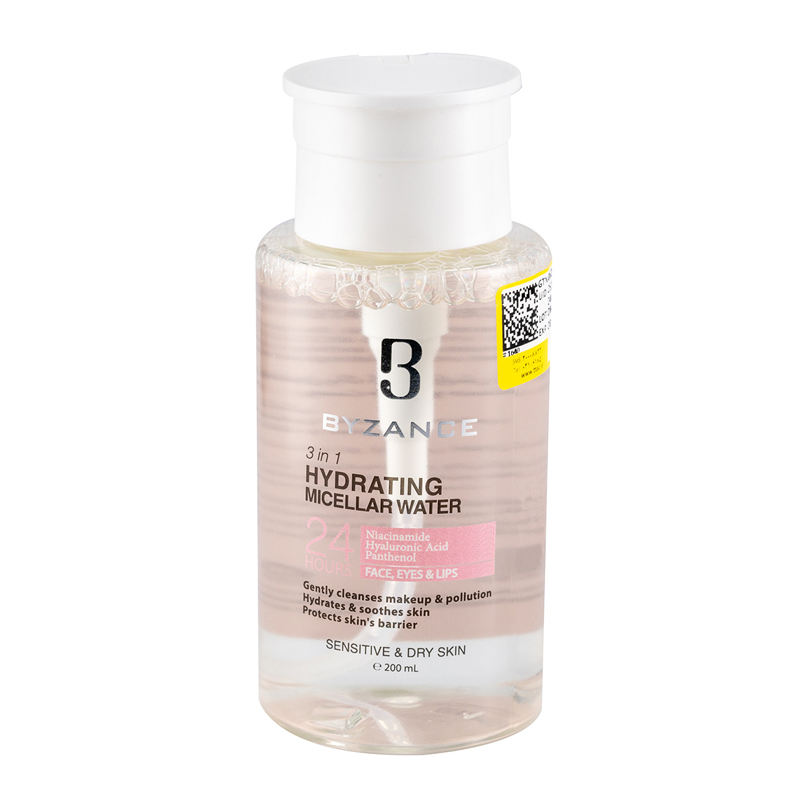 میسلار واتر مدل 3 در 1 مناسب پوست خشک و حساس حجم 200 میلی لیتر Byzance Hydrating Micellar Cleansing Water 200 ml
