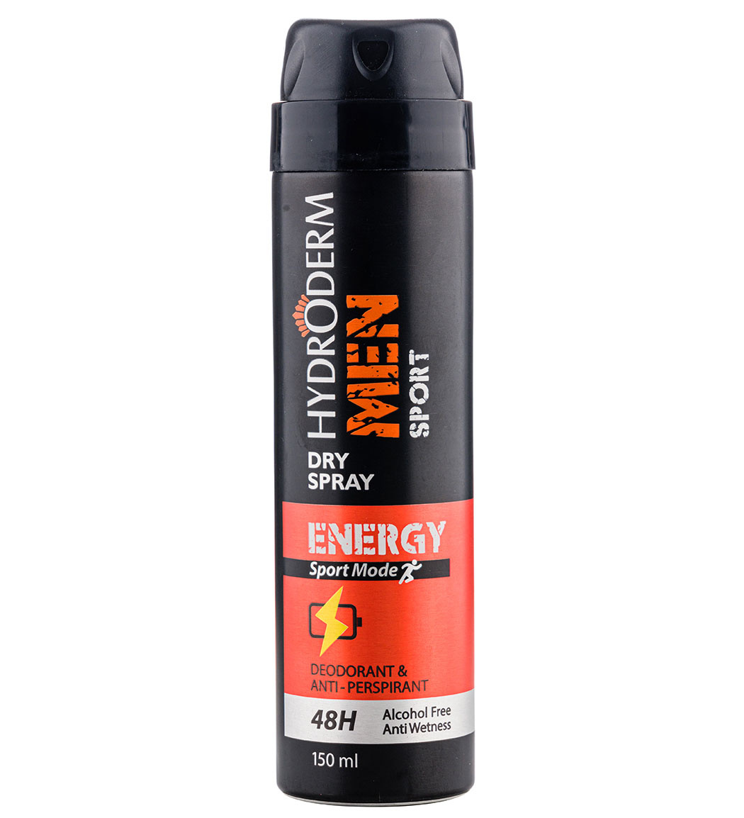 اسپری دئودورانت مردانه Men Energy Sport Mode حجم 150میل Hydroderm Men Sport Energy Sport Mode Deodorant Dry Spray 150ml