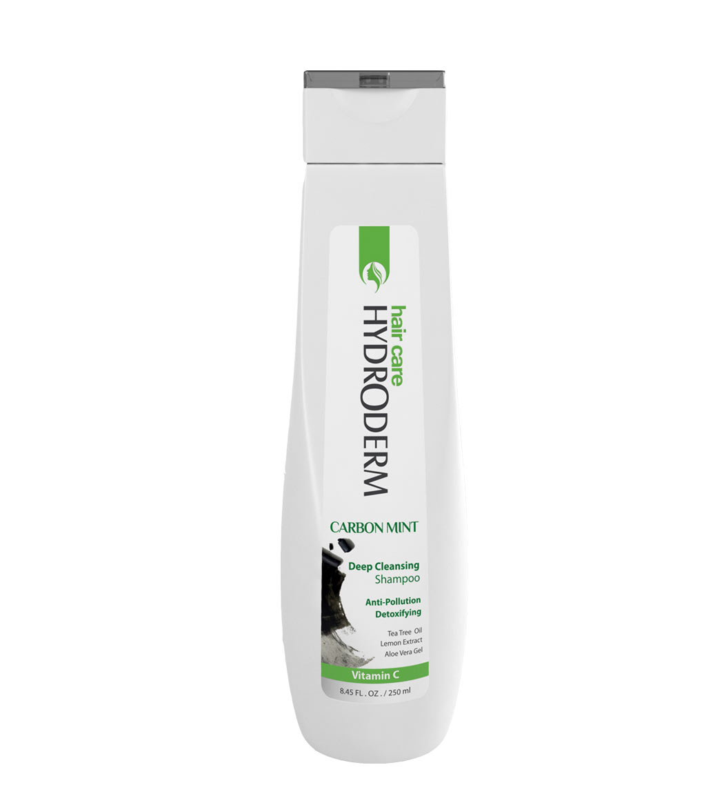 شامپو حاوی زغال و نعناع پاک کننده عمیق مو کربن مینت 250 میل Hydroderm Carbon Mint Deep Cleansing Shampoo 250ml