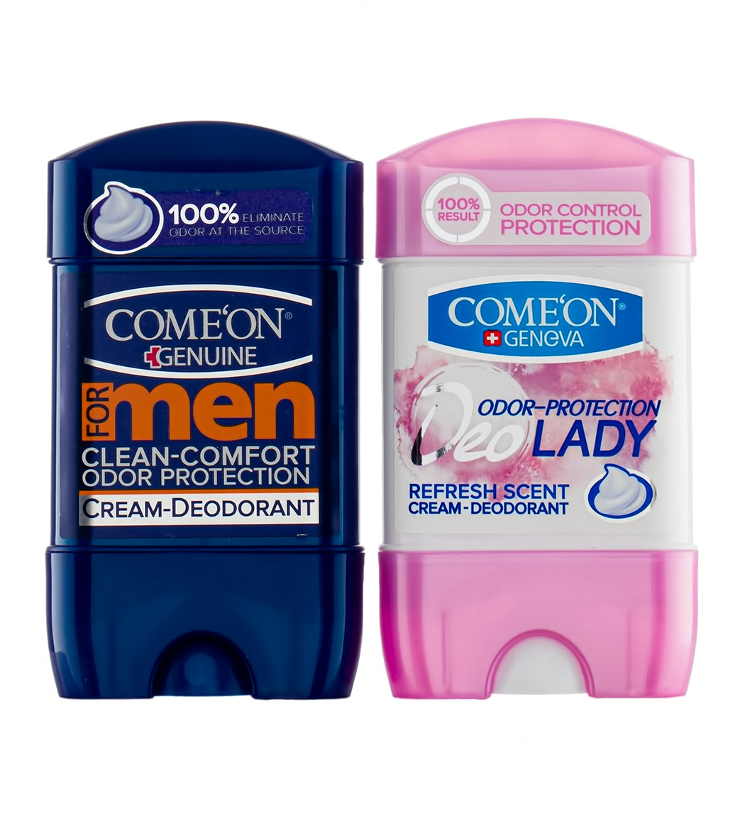 پک ژل دئودورانت زنانه 50 میل به همراه ژل دئودورانت مردانه حجم 50 میل Comeon Anti Sweat Gel 75ml For Woman And Anti Sweat Gel 75ml For Man
