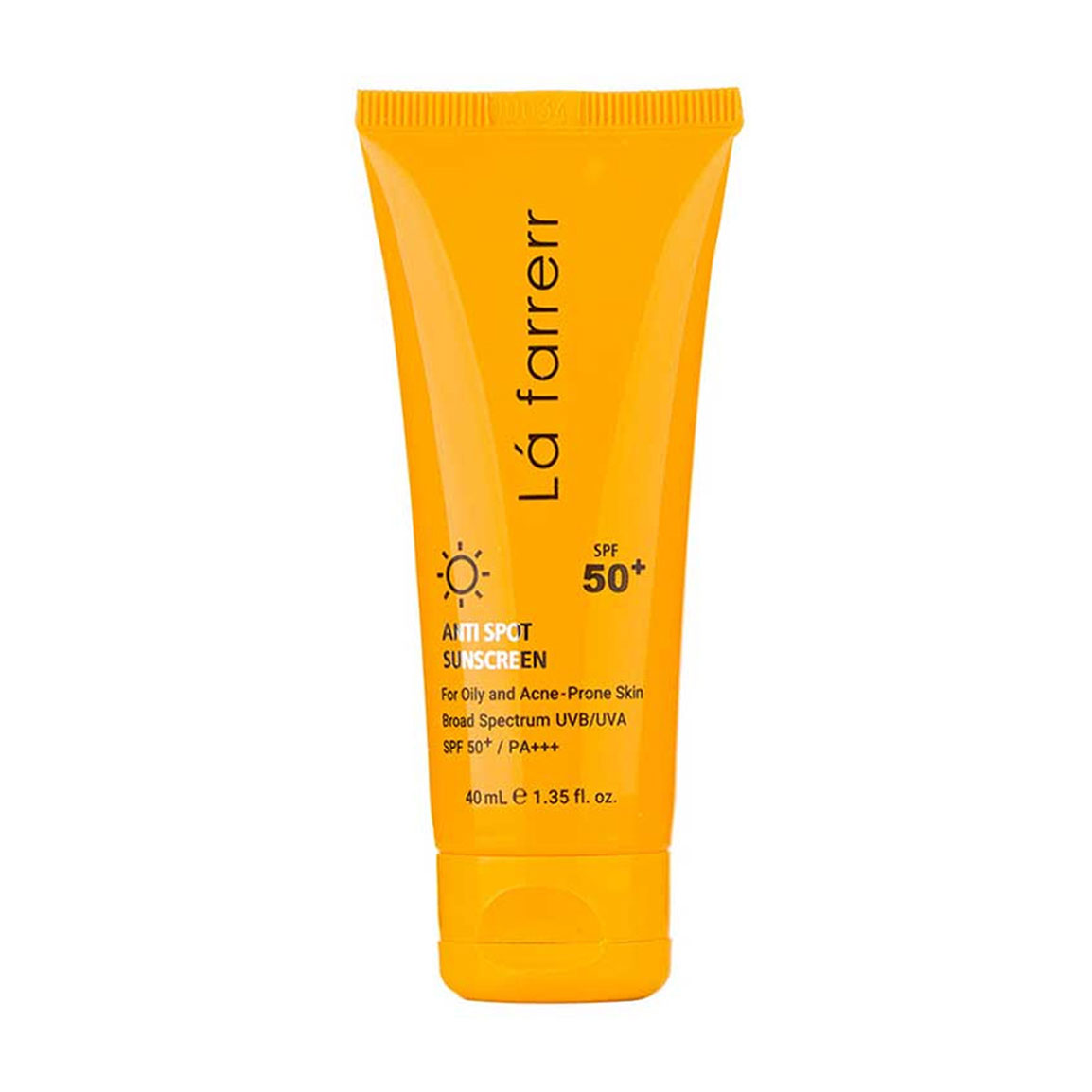 کرم ضد آفتاب و ضد لک بی رنگ مدل SPF50 مناسب پوست چرب و آکنه دار حجم 40 میلی لیتر Lafarrerr Anti Spot SPF50 Sunscreen Cream For Oily And Acne Skin