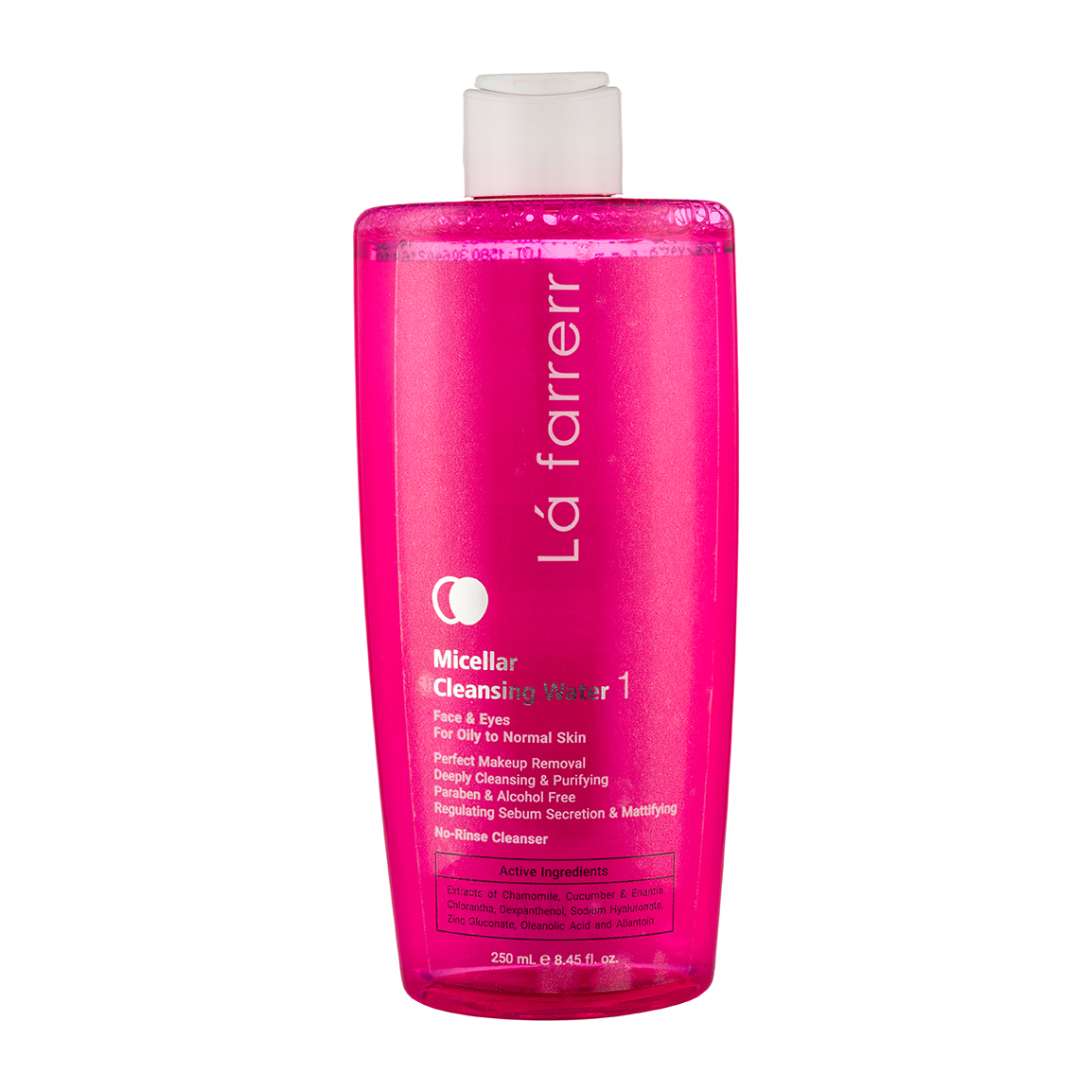 میسلار واتر مدل 1 مناسب پوست چرب و معمولی حجم 250 میلی لیتر Lafarrerr micellar water for oily to normal skin number 1