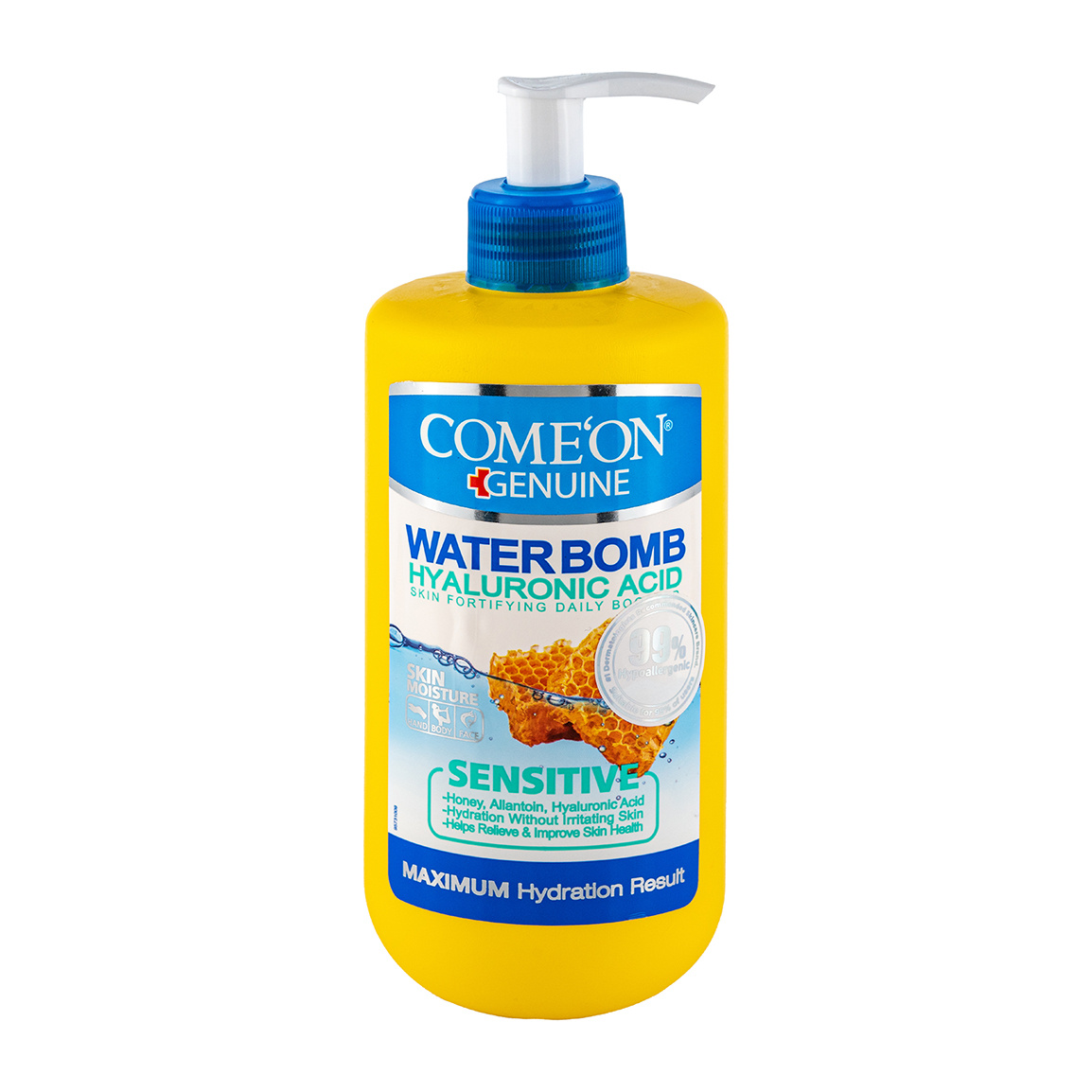 کرم صورت بمب آبرسان  با عصاره عسل مناسب پوست حساس 500میل Comeon Water Bomb Face Cream With Hyaluronic Acid And Honey 500ml