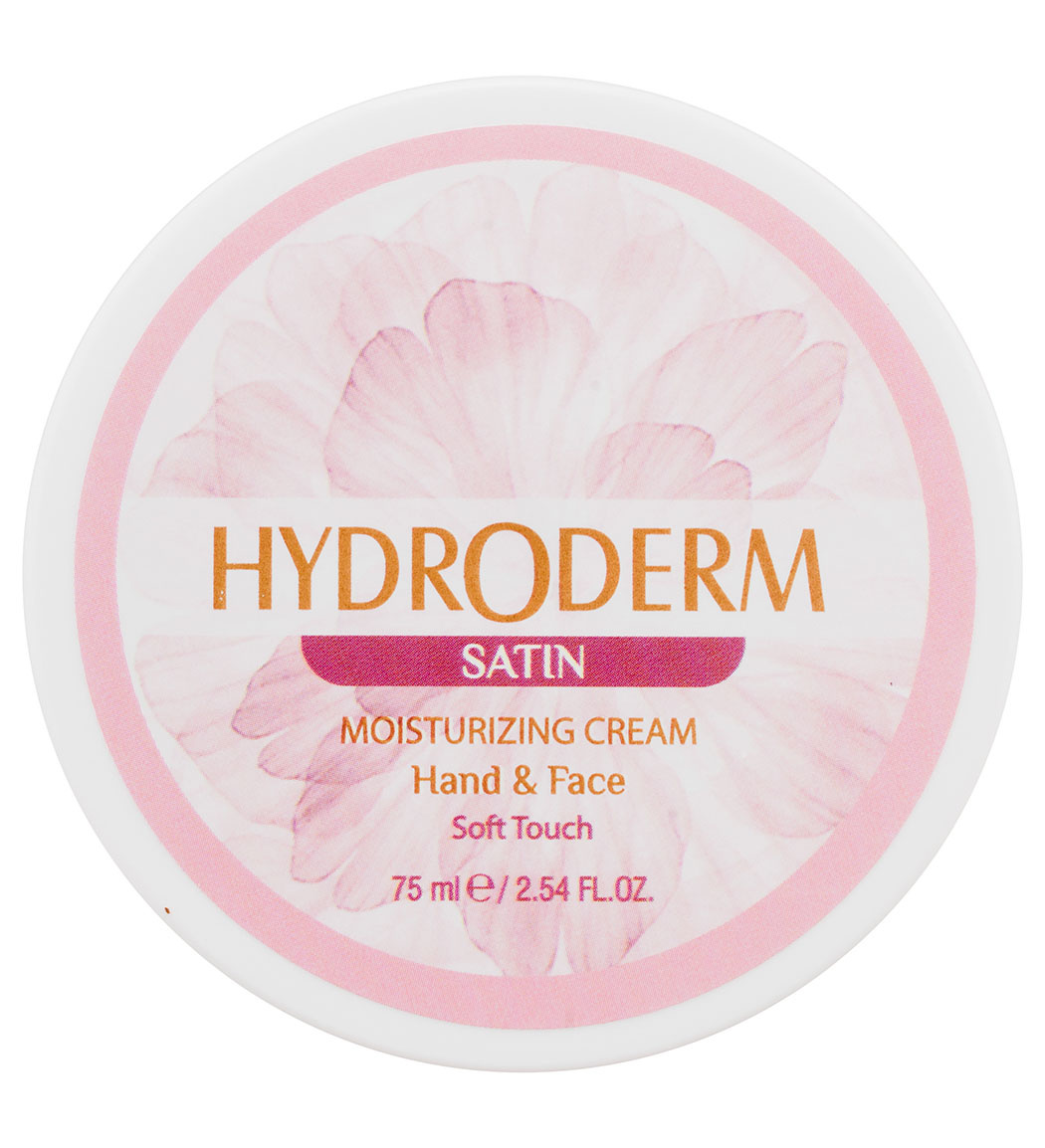 کرم مرطوب کننده کاسه ای دست و صورت مدل Satin حجم 75میل Hydroderm Moisturizing Cream Satin 75ml