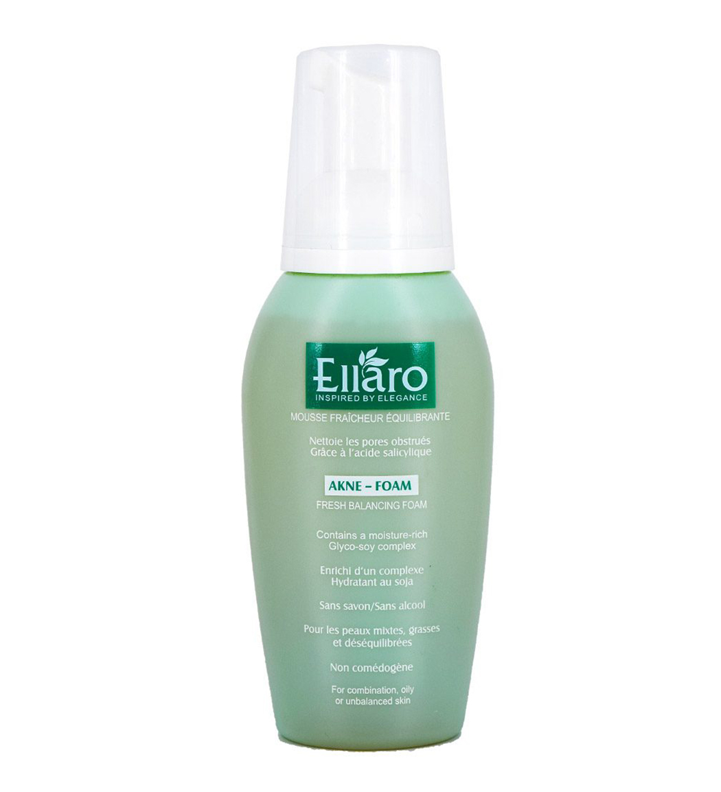 فوم شستشو ضد آکنه صورت 200میل ellaro fresh balancing foam