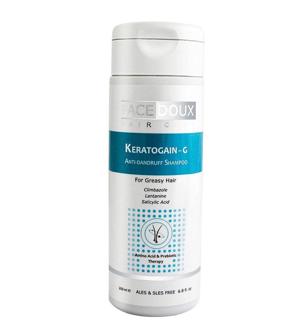 شامپو کراتوگین جی ضد شوره موهای چرب  200 میل Face Doux Shampoo Keratogain G Anti Dandruf 200ml