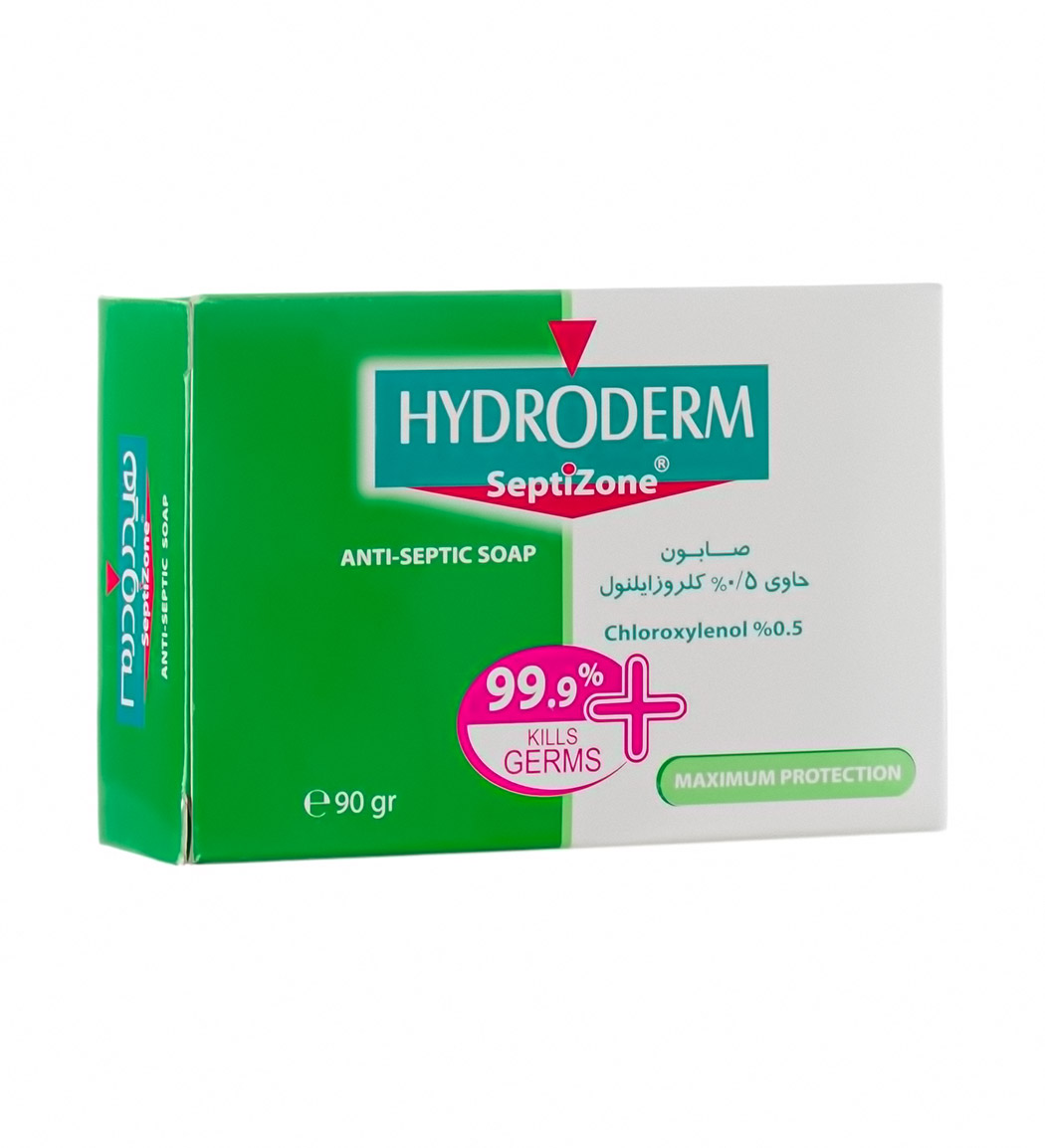 صابون ضدعفونی کننده حاوی 0.5 درصد کلروزاینلول 90گرم Hydroderm Septizone Anti Septic Soap 90g