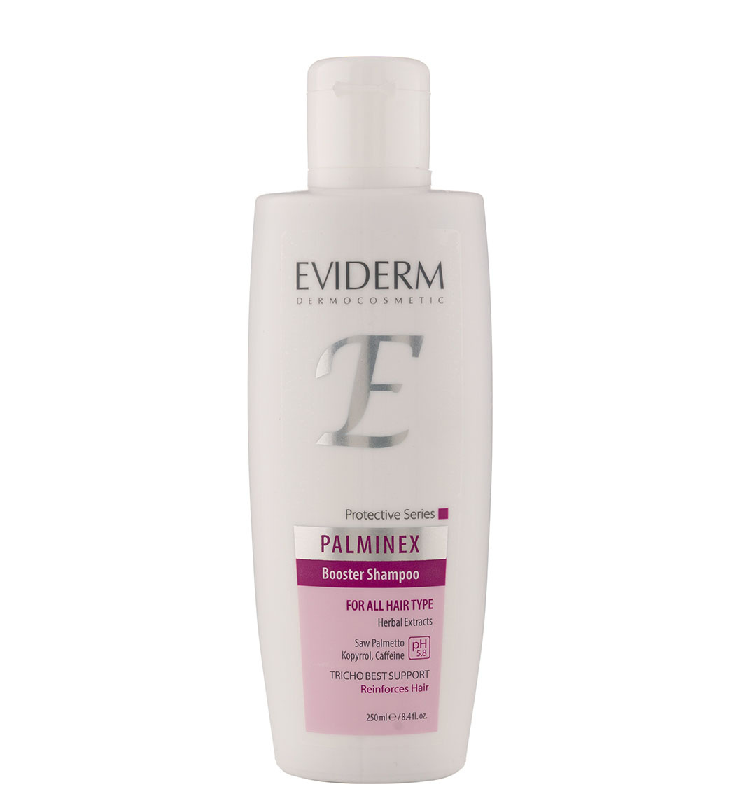 شامپو تقویت کننده مناسب انواع مو حاوی عصاره های گیاهی حجم 250 میل Eviderm Palminex Anti Hair Loss Shampoo 250 ml