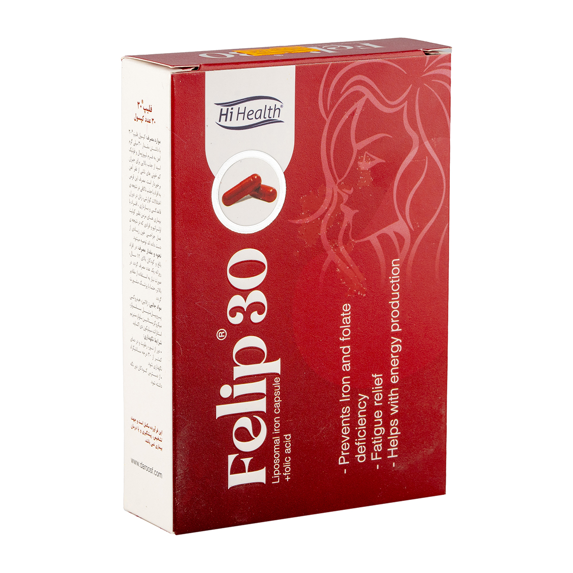 کپسول فلیپ30 بسته 30 عددی Hi Health Felip 30 mg 30 Capsules