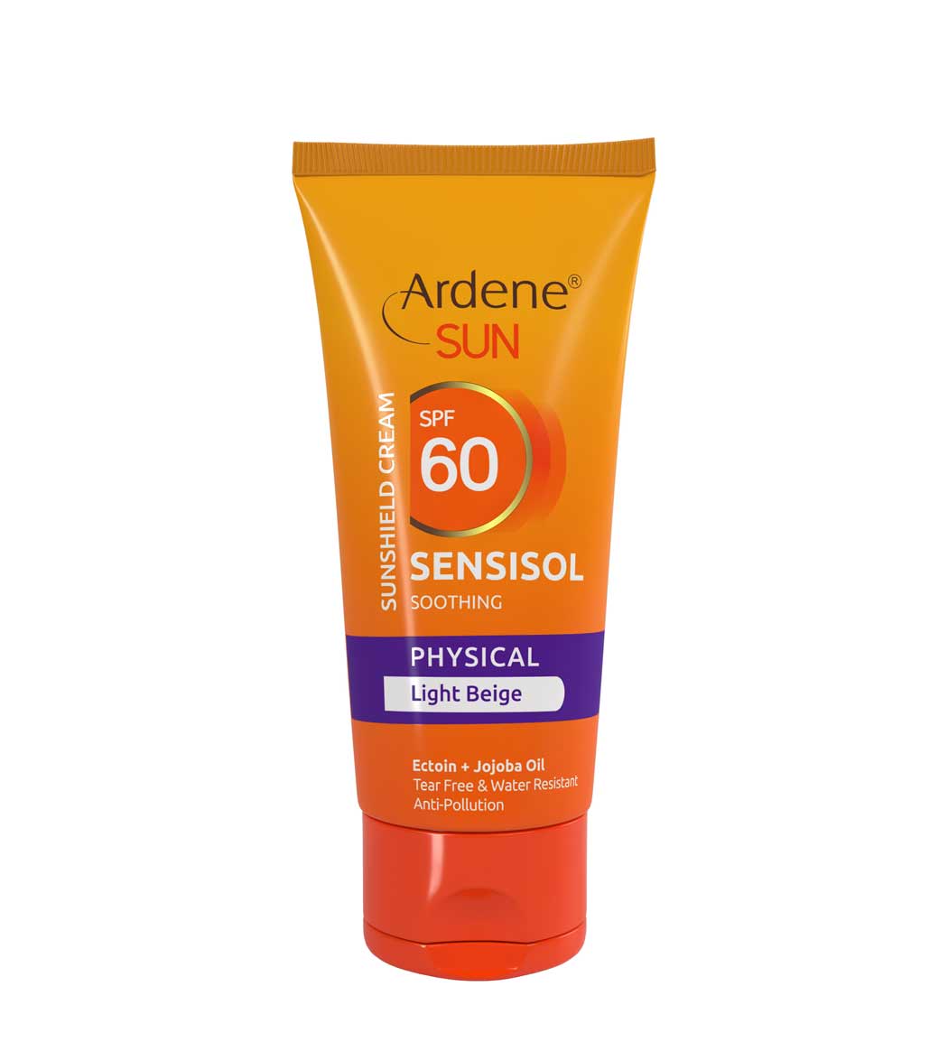 ضد آفتاب رنگی اس پی اف 60 فیزیکال سنسی سل آردن سان مناسب پوست حساس Ardene Ardene Sun Sensisol Spf60 Soothing Sunshield Cream
