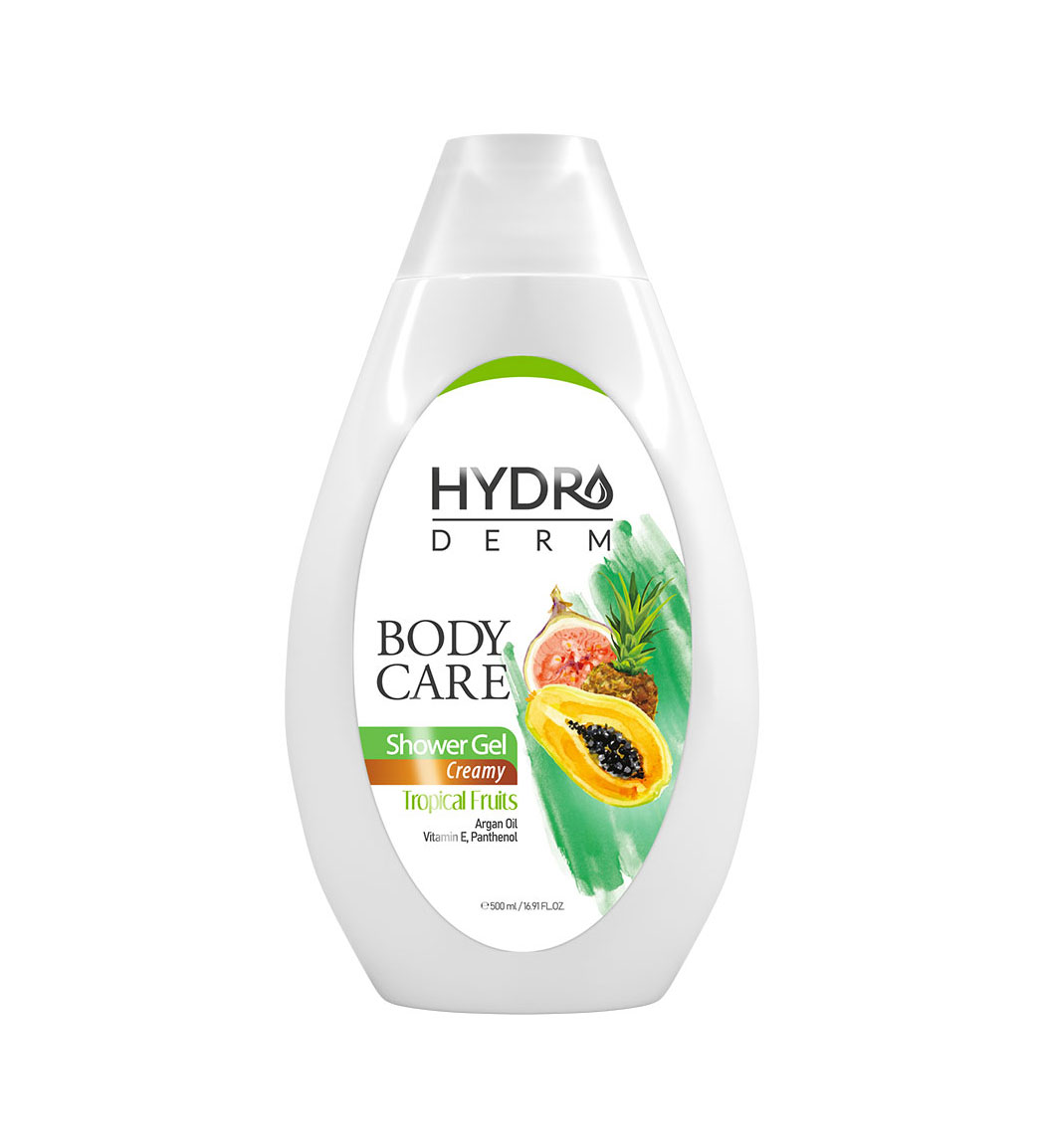 شامپو بدن کرمی با رایحه میوه های استوایی حجم 500 میل Hydroderm Creamy Body Wash Tropical Fruit 500 ml