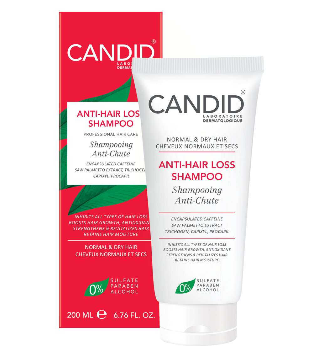 شامپو ضد ریزش موی نرمال و خشک 200 میل Candid Antihair Loss Shampoo For Normal And Dry  200ml