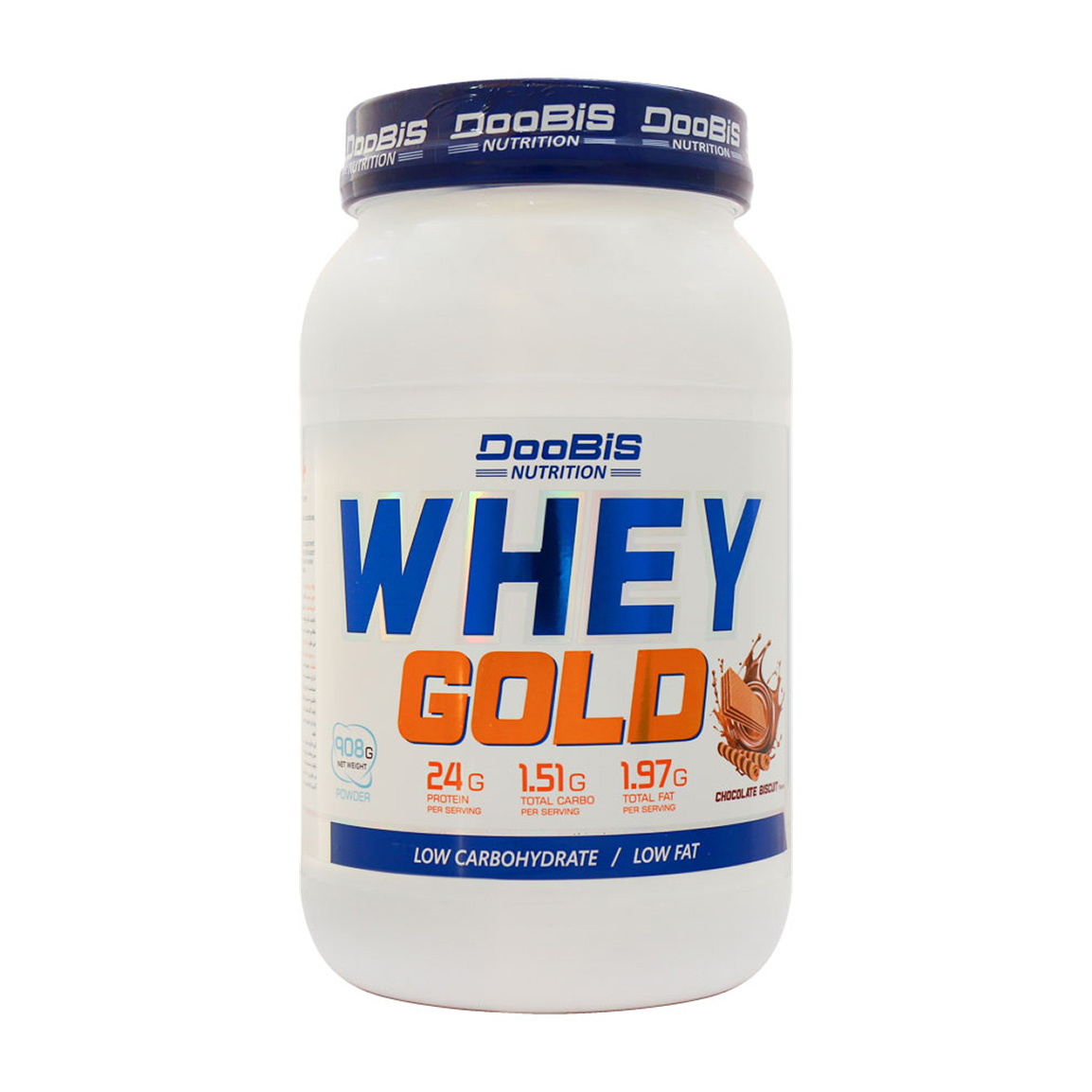 پودر وی مدل Gold با طعم بیسکویت شکلاتی وزن 908 گرم Doobis Whey Gold Powder Chocolate Biscut 908 g