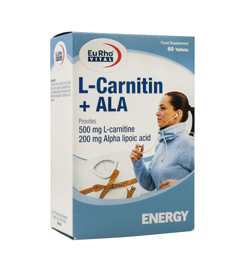 قرص ال کارنیتین و آ ال آ بسته 60 عددی Eurho Vital L Carnitin And ALA 60 Tabs