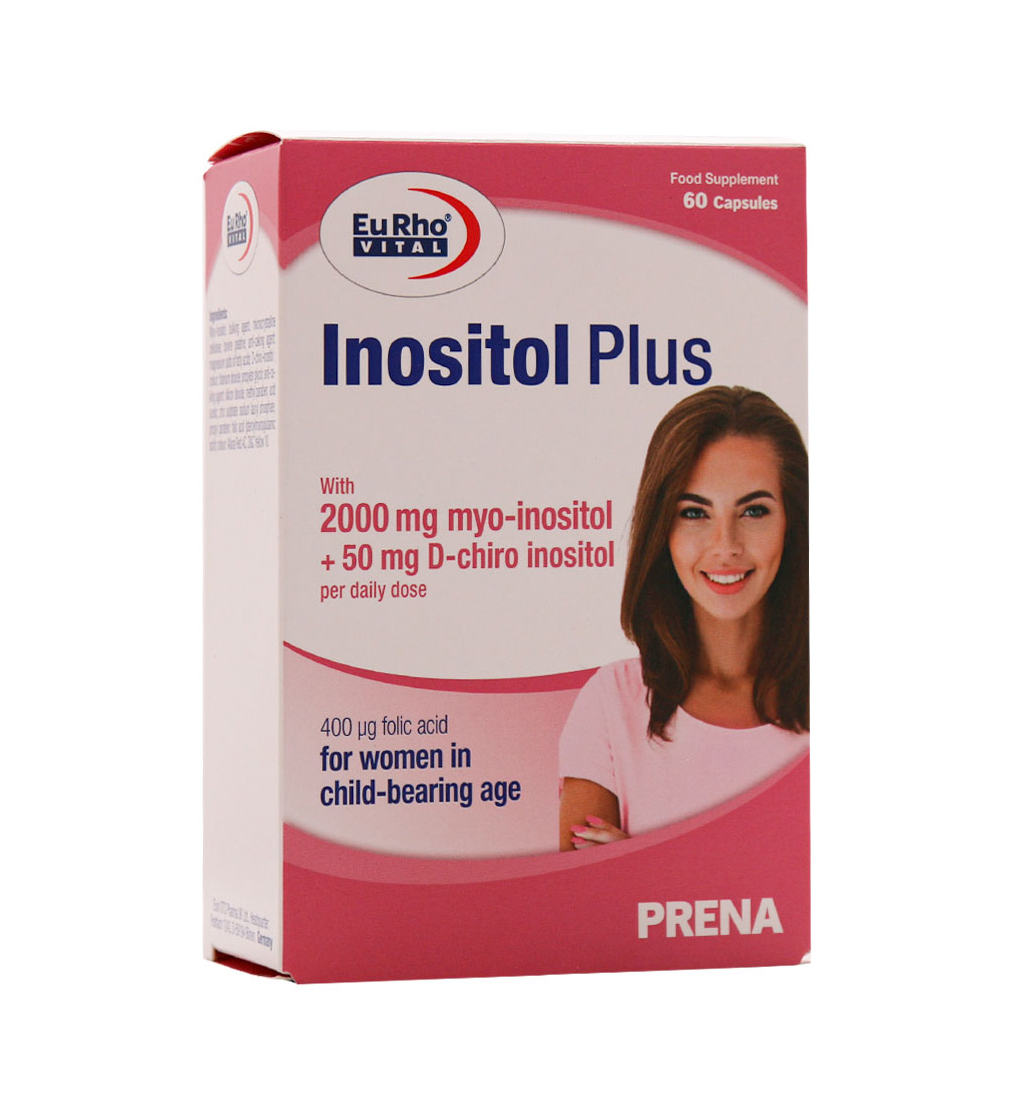 کپسول باروری مدل اینوزیتول پلاس یوروویتال  بسته 60 عددی Eurhovital Inositol Plus 60 Capsules