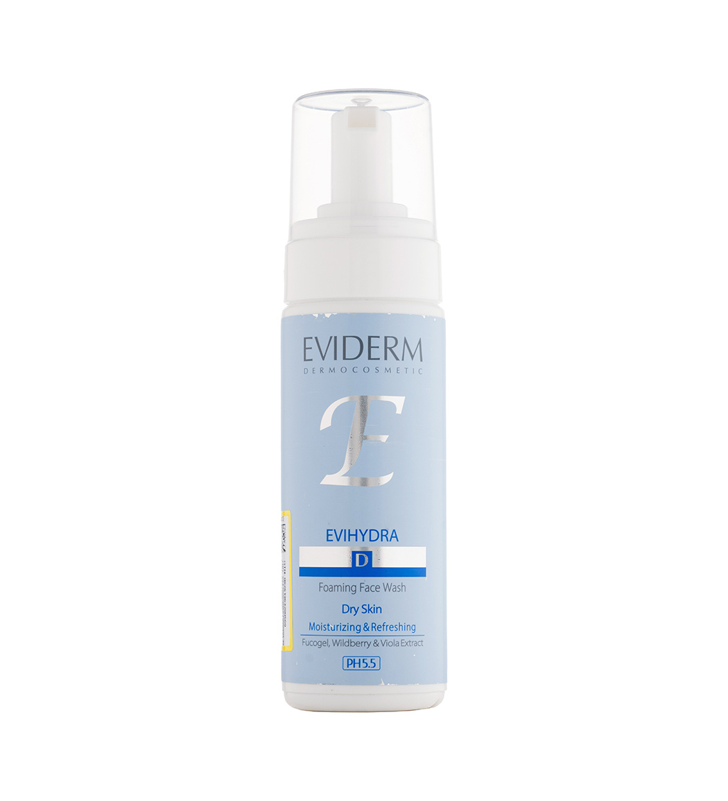 فوم شستشوی صورت مناسب پوست خشک حجم 150 میل Eviderm Foaming Face Wash For Dry Skin 150 ml