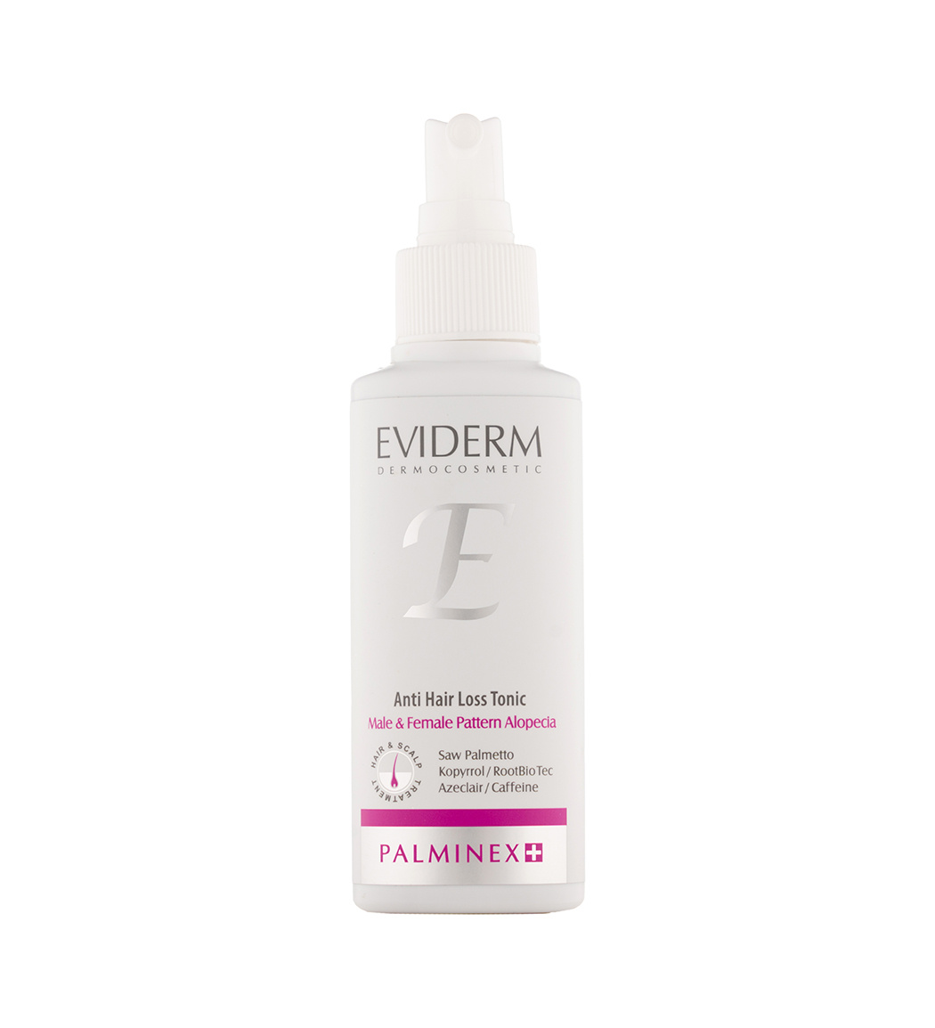 تونیک تقویت کننده مو مدل Palminex Plus حجم 100 میل Eviderm Palminex Plus Anti Hair Loss Tonic 100 ml