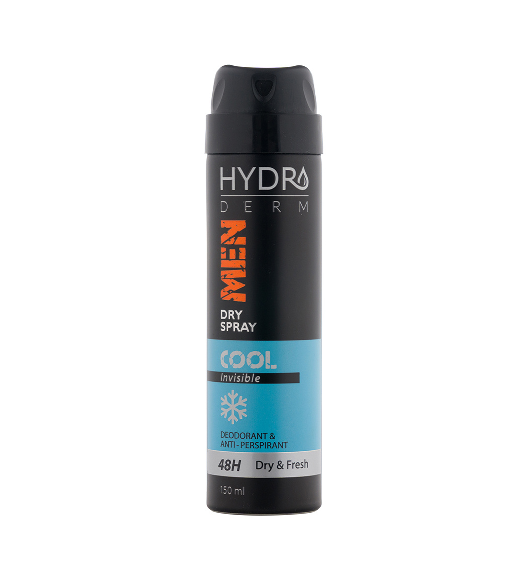 اسپری دئودورانت مردانه Men Cool Invisible حجم 150میل Hydroderm Men Cool Invisible Deodorant Dry Spray 150ml