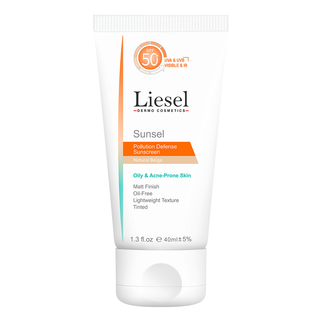 کرم ضد آفتاب رنگی مدل Sunsel با SPF 50 مناسب پوست چرب و مستعد آکنه حجم 40 میلی لیتر Liesel Sunsel SPF 50 Tinted Sun Screen for Oily Skin 40 ml