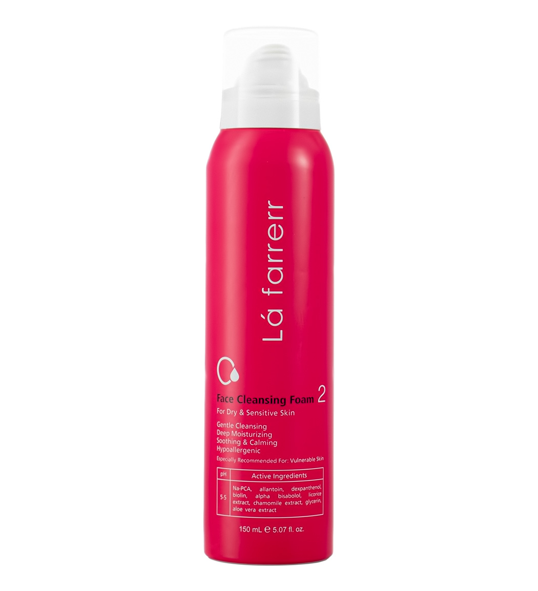 فوم شستشوی صورت مدل 2 مناسب پوست خشک و حساس حجم 150 میلی لیتر Lafarrerr Face Cleansing Foam for Dry and Sensitive Skin