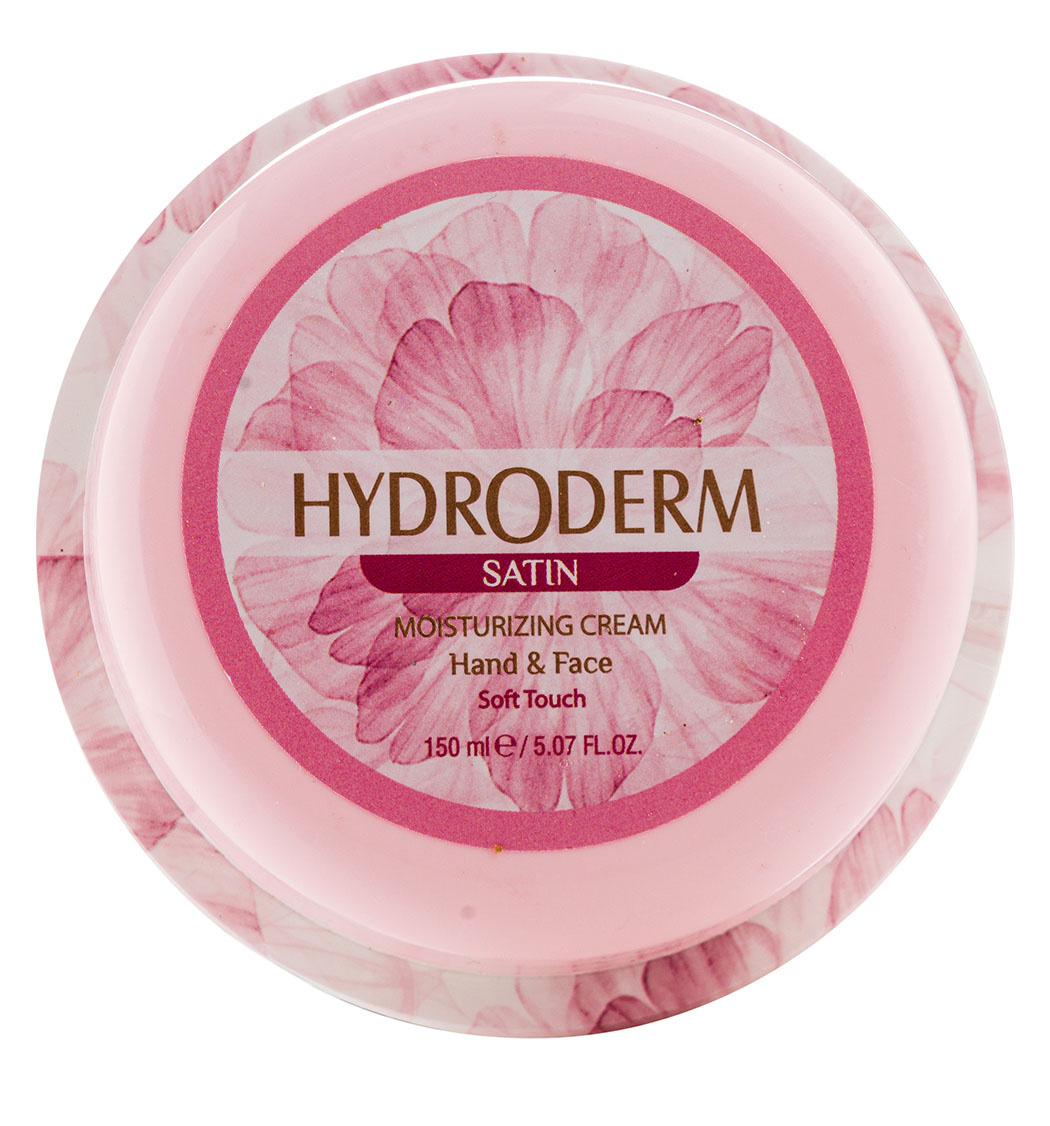 کرم مرطوب کننده کاسه ای دست و صورت مدل Satin حجم 150میل Hydroderm Moisturizing Cream Satin 150ml