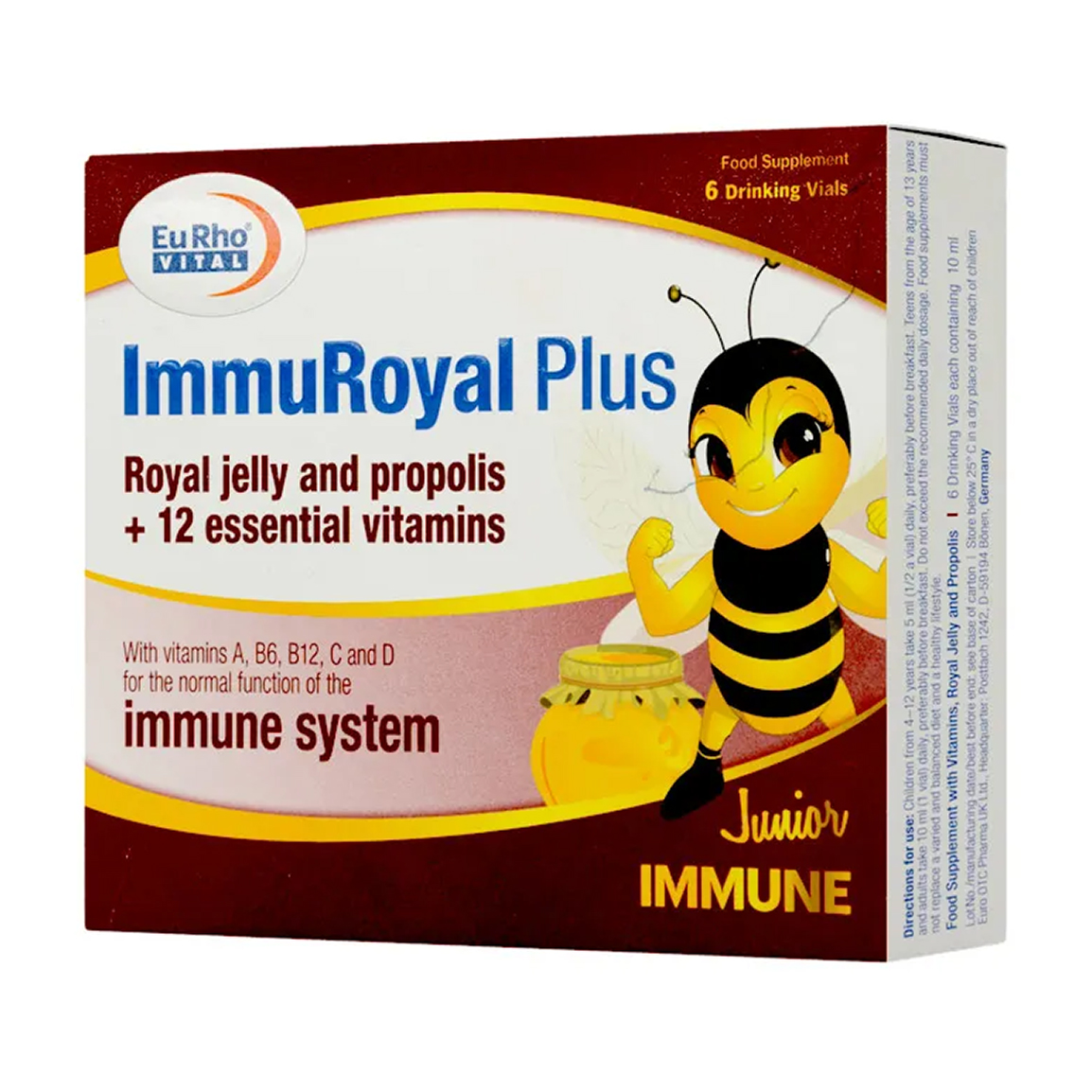 ویال خورالی Immuroyal Plus بسته 6 عددی Eurho Vital ImmuRoyal Plus 6 Drinking Vials