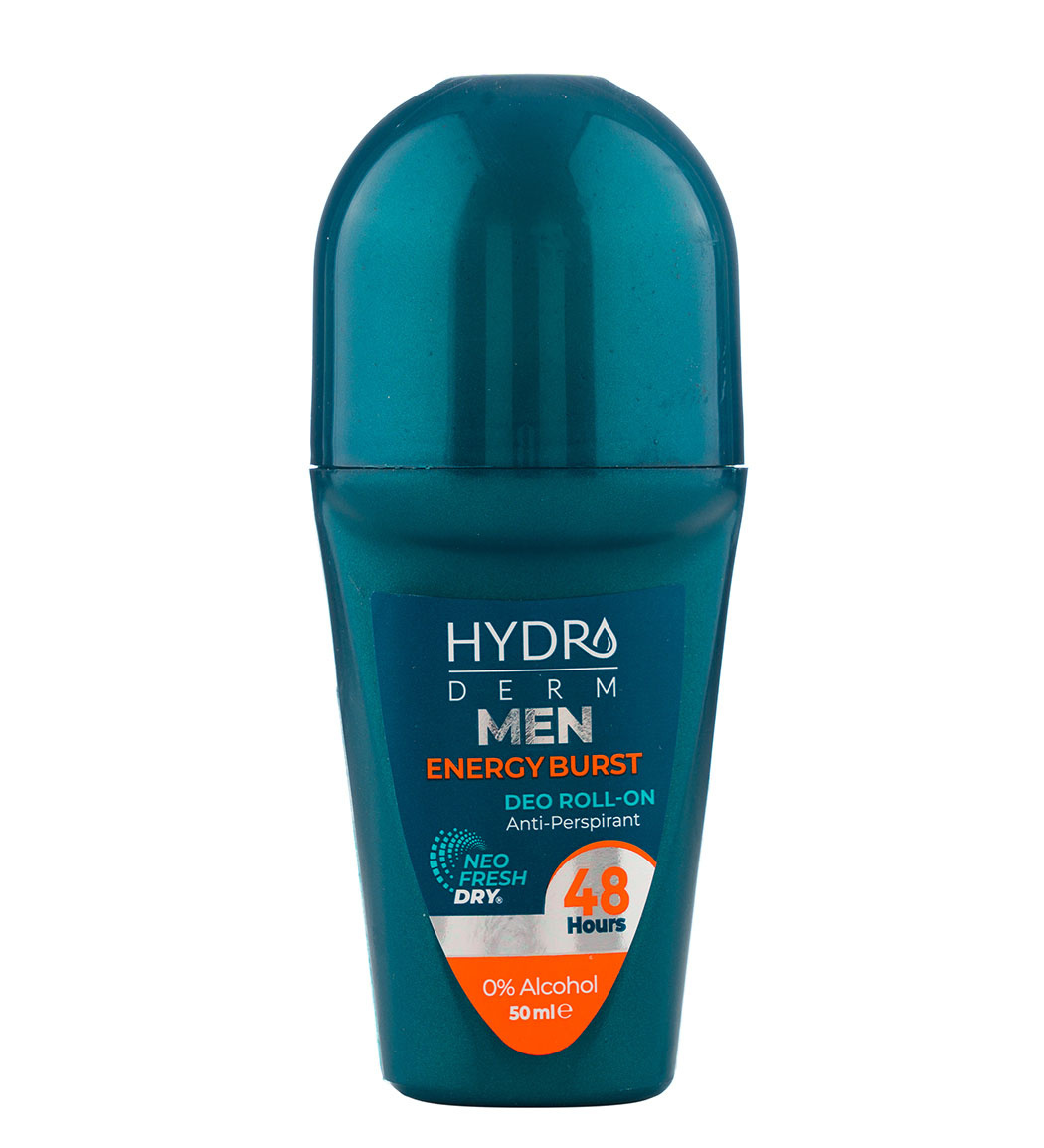 رولان ضد تعریق آقایان مدل Energy Burst حجم 50 میلی لیتر Hydroderm Men Energy Brust Deo Roll On 50ml
