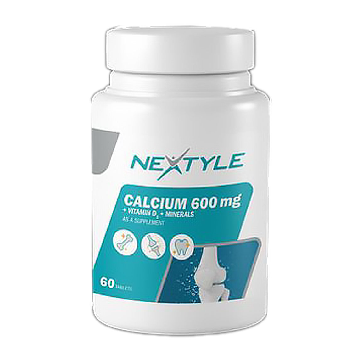 قرص کلسیم 600 میلی گرم بسته 60 عددی Nextyle Calcium 600 mg 60 Tablets