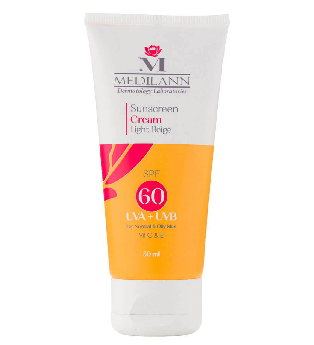 ضد آفتاب رنگی  پوست چرب و معمولی MEDILANN SUNSCREEN SPF 60 OILY
