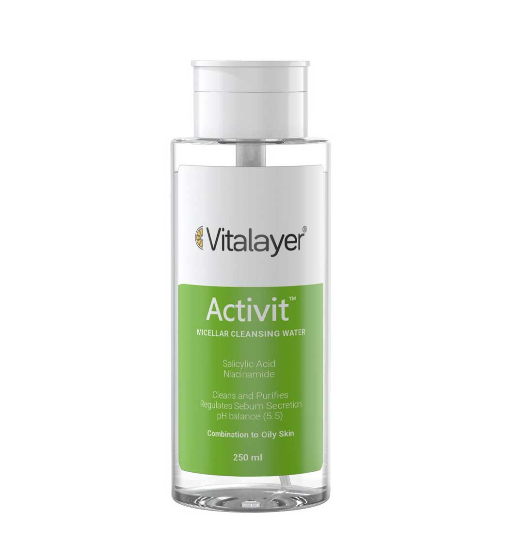 میسلار واتر Activit مناسب پوست چرب 250میل Vitalayer Activit Micellar Cleansing Water 250 ml